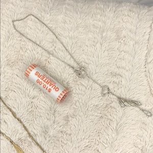 Heart rhinestone long necklace